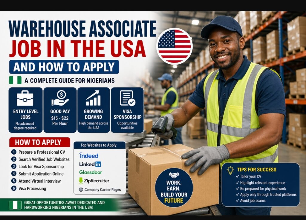 Warehouse Associate Job in the USA and How to Apply for Nigerians