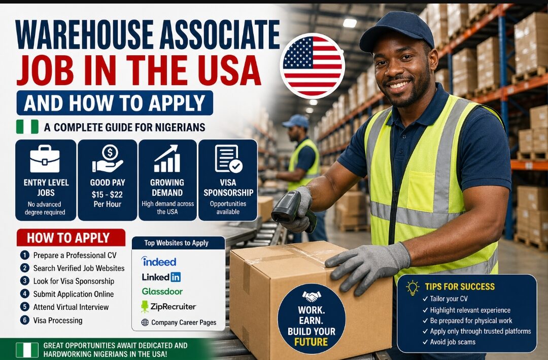 Warehouse Associate Job in the USA and How to Apply for Nigerians