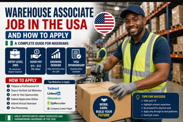 Warehouse Associate Job in the USA and How to Apply for Nigerians
