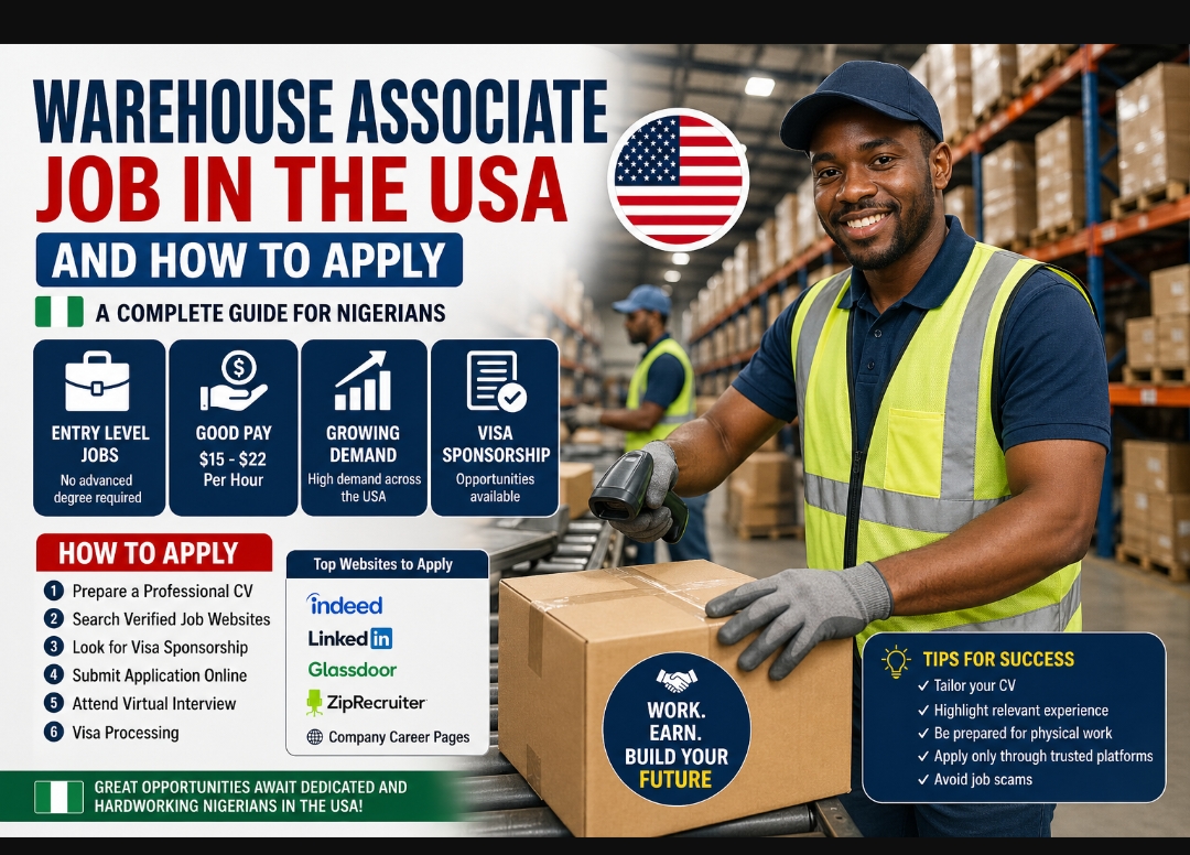 Warehouse Associate Job in the USA and How to Apply for Nigerians